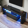 Modern High Gloss 140cm LED TV Stand Cabinet Unit Black Stroage Drawer Sideboard