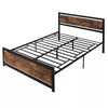 King Size Metal Bed Frame Slat Support Bedstead Base w/ Headboard & Footboard
