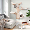COSTWAY Wall-Mounted Cat Tower Cat Wall Shelves Furniture w/ Hammock