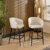 Pair of Hattie Counter Bar Stool Stone Grey