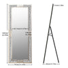 Crushed Diamond Full-Length Mirror Crystal Dressing Silver Sparkly Floor Stand