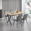 Modern Dining Table for 4 People,120cm Kitchen Dining Table w/ X Shape Metal Leg