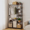 70.9" Tall Clothes Stand Wardrobe Industrial Garment Rack Storage Shelf Cabinet
