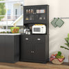 Multifunctional Modern Storage Cabinet 4 Doors Cupboard-Black