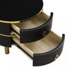 Nesting Coffee Tables Set of 2 Round Stacking Side Tables with Storage Drawers