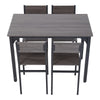 5PCS Grey Dining Table&Chairs Set Modern Industrial Metal Frame Kitchen Home Bar