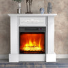 Electric Fire Suite White Freestanding Fireplace Mantel Heater Flame Surround