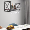 Wall Mounted Wine Rack Gin Shelf Rack Bottle 5 Glass Holder Home Bar 1 Layer