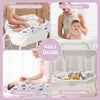 4-in-1 Folding Baby Bath Changing Table Portable Nursery Station Bathtub White