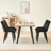 2pcs Black Dining Chairs Set Diamond Velvet Padded Seat Back Dining Room Chair