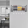 Wall Mounted Wine Rack Gin Shelf Rack Bottle 5 Glass Holder Home Bar 1 Layer