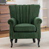 Chenille Upholstered Single Sofa Armchair European-Inspired Curved Leg Wingback