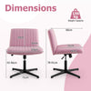 Pink Criss Cross Legged Chair Home Office Chair w/ Wide Padded Seat
