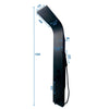 Manual Thermostatic Shower Panel Tower 48 Body Jets Waterfall Bath Spout Black
