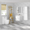 Bathroom Cabinet Vanity Unit Sink Basin Storage Ceramic Wall Hung 600 White