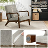 Modern Accent Chair Bedroom Fabric Upholstered Lounge Chair with Lumbar Pillow