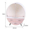 Round Makeup Storage Box Desktop Cosmetic Organizer Drawer Holder Tidy Case Bag