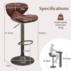 Height-adjustable Bar Stools Set of 2 w/ Backrest & Metal Frame