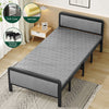 Folding Metal Bed Frame Guest Primary Room Single Sleeper Platform Bedstead