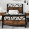 3FT SINGLE SIZE METAL BED FRAME WITH HEADBOARD AND FOOTBOARD/2 STORAGE DRAWERS