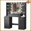 Dressing Table with LED Mirror Modern Makeup Desk Vanity Drawer Cabinet Shelves