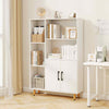 119 cm Floor Bookshelf Office Bookcase w/ Storage Cabinet-White