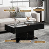 Coffee Table Black High Gloss，LED Coffee Tables for Living Room with16 Color LED