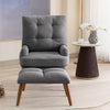 Accent Chair Upholstered Lounge Armchair with Footstool, Adjustable Backrest