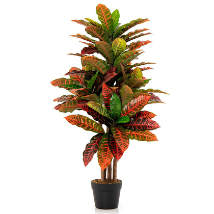 100cm Artificial Croton Plant Tall Fake Croton Palm Tree Home Faux Decor