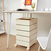 5-Tier Rotating Storage Rack Coffee Tea End Table Shelf Cabinet with Tray Wheels