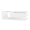 LED Wooden Glass Coffee Table with Drawer Storage for Living Room, White