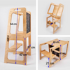 3-in-1 Wooden Kids Step Stool Toddler Learning Tower Kitchen Helper W/ Blackbord