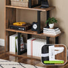 L-Shaped 5-Tier Corner Bookshelf, Retro Brown Ladder Shelf, 120cm Tal