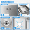 Double Bowl Stainless Steel Drop-in Kitchen Sink Dishwasher Vegetable Sink Home