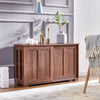 Modern Brown 2 Sliding Doors 2-Tier Shelves Sideboard Storage Cabinet Kitchen