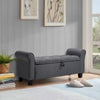 Linen Upholstered Ottoman Stool Bed End Chair Storage Box Side Window Bench Seat