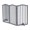 Arch 4 Panels Fold Pet Gate Freestanding Wooden Dog Fence Safety Barrier Divider