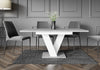 Grey White Dining Kitchen Table Extending 120 160cm V Leg Concrete 6 8 Masy