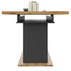 Extendable Dining Table with Wooden Effect Worktop Storage Cabinet Kitchen Table