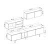 Diany Large TV Cabinet With Floating Shelves/Wall Unit Bookcase - Wallnut