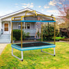 3-in-1 Kids Trampoline 6FT Rectangle Toddler Trampoline w/ Swing Horizontal Bar