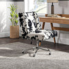 Task Chair Cow Print Velvet Plush Accent Office Chair Swivel Computer Desk Chair