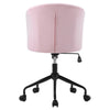 Modern Home Office Velvet Pink Desk Chair Soft Seat 360° Swivel Computer Chair