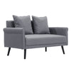 Modern 2 Seater Sofa Loveseat Compact Settee Linen Fabric Armrest with Pillows