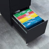Office Mobile Filing Cabinet Metal Cupboard Drawer Unit on 5 Castors 3 Drawers