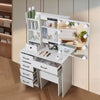 New LED Dressing Table Makeup Desk With Stool Mirror Bedroom Vanity Set White UK