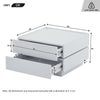 Coffee Table with 360° Rotating Square Coffee Storage Table with 2 Drawers White