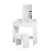 Bedroom White Dressing Table Makeup Desk Vanity Unit with Mirror 2 Drawers Stool