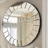 3D Bevelled Glass Wall Mirror Round Decorative Mirror Waterproof Bathroom Mirror