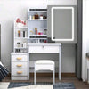 Dressing Table with Led Lights Large Mirror Drawer Desk Ambient Lock + Stool UK